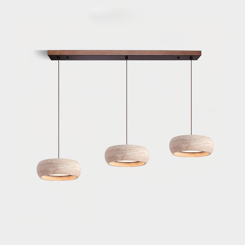 Tova Donut-Shaped Pendant Lights Travertine