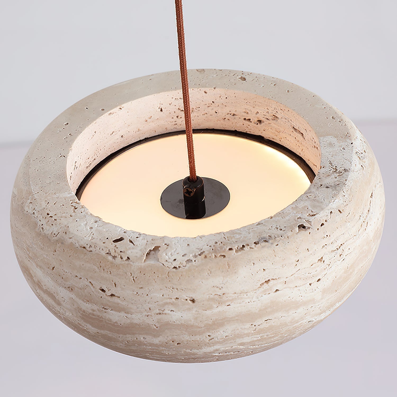 Tova Donut-Shaped Pendant Lights Travertine