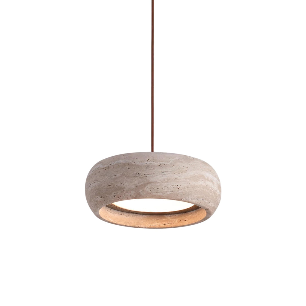 Tova Donut-Shaped Pendant Lights Travertine