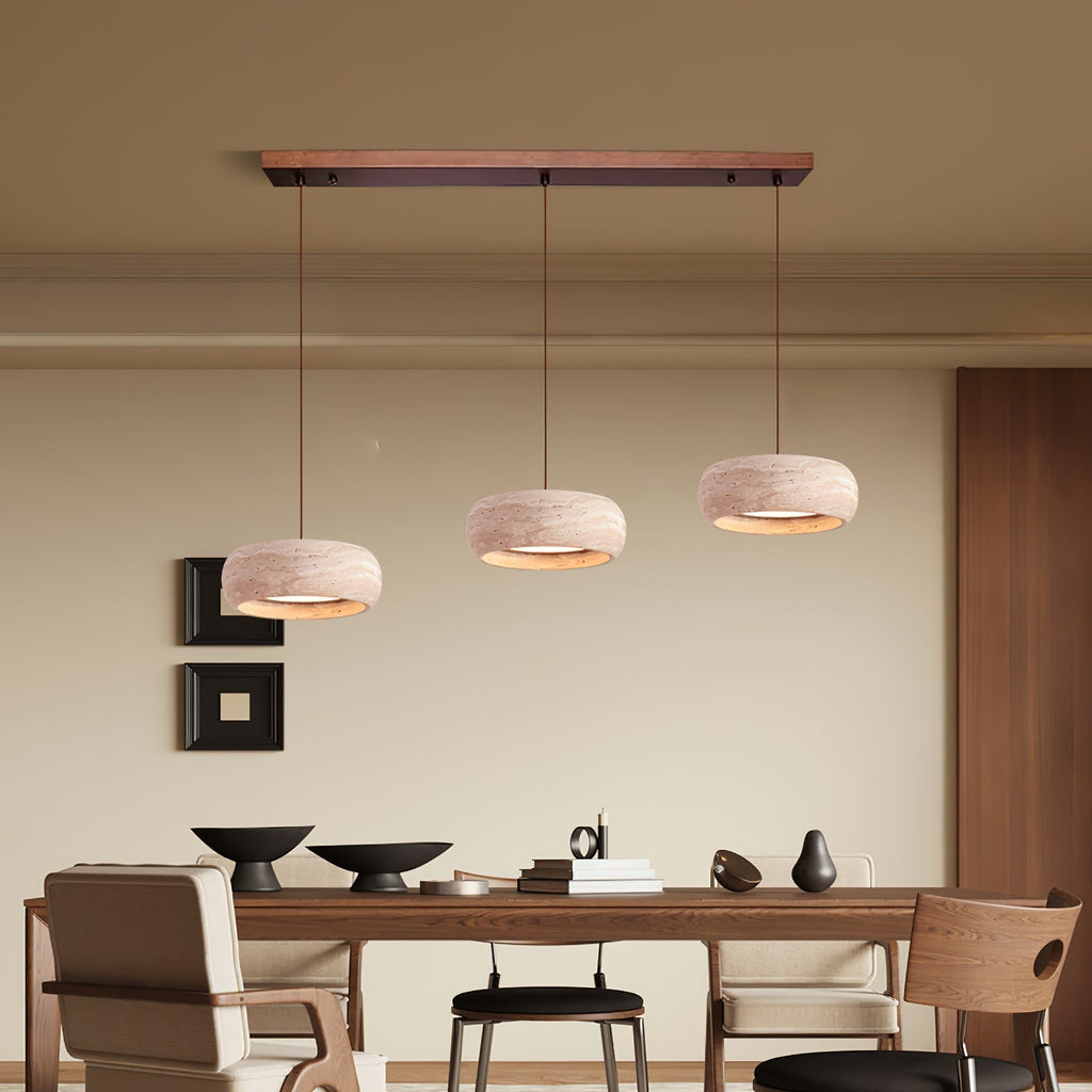 Tova Donut-Shaped Pendant Lights Travertine