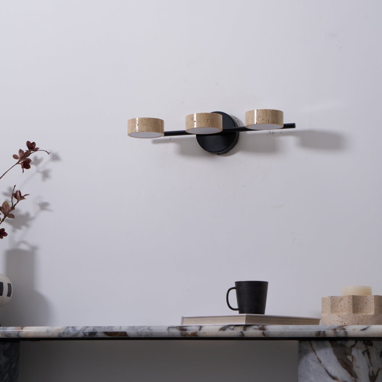 Ceshair Wall Light  Multi Head Travertine Vanity Light