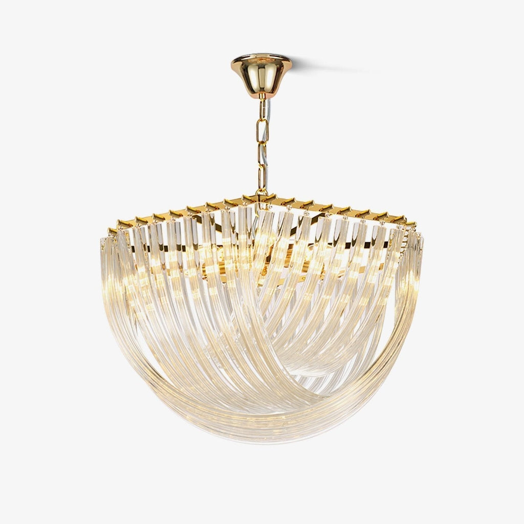 Aurora Chandelier Clear Curved Tiered