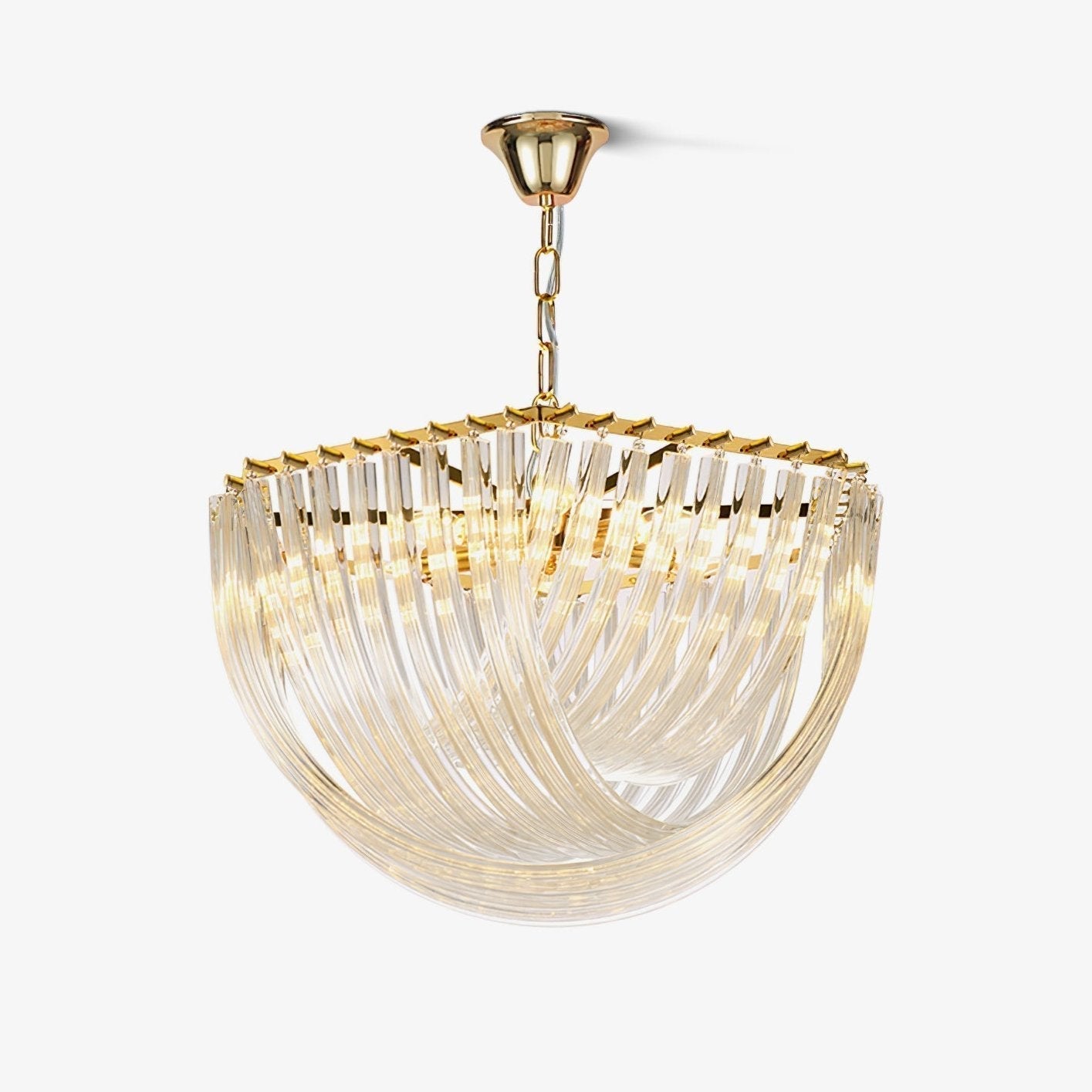 Aurora Chandelier Clear Curved Tiered