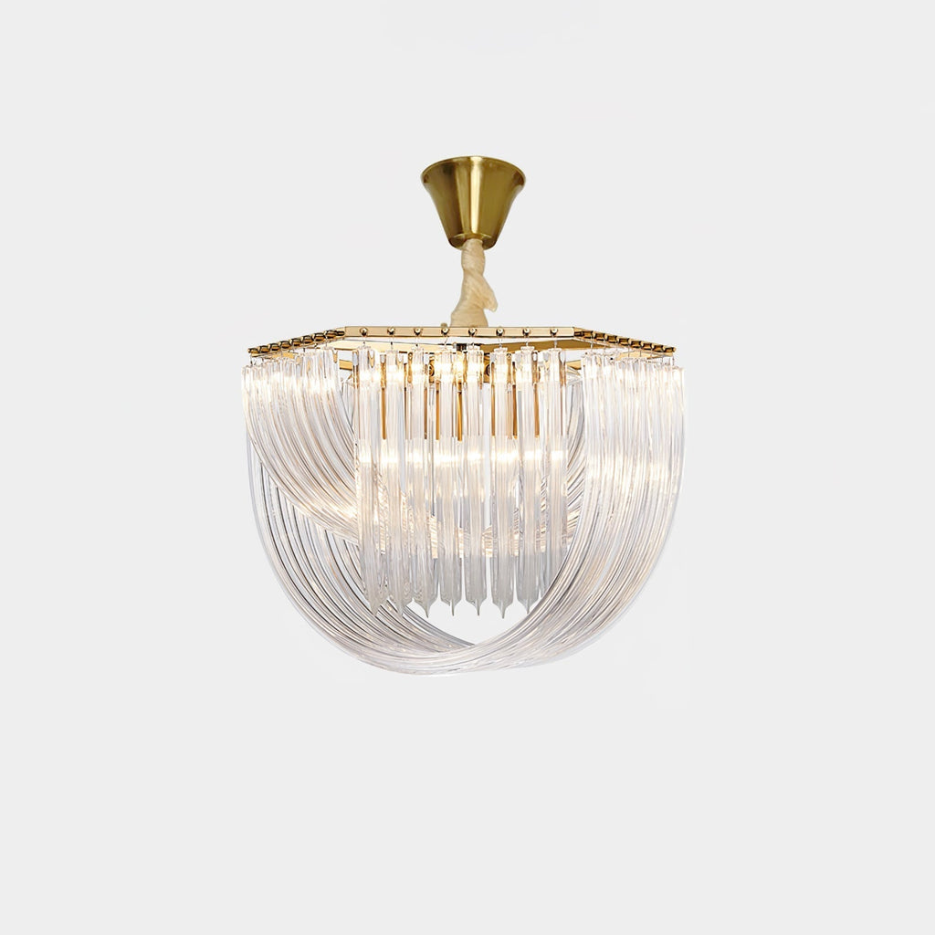 Aurora Chandelier Clear Curved Tiered