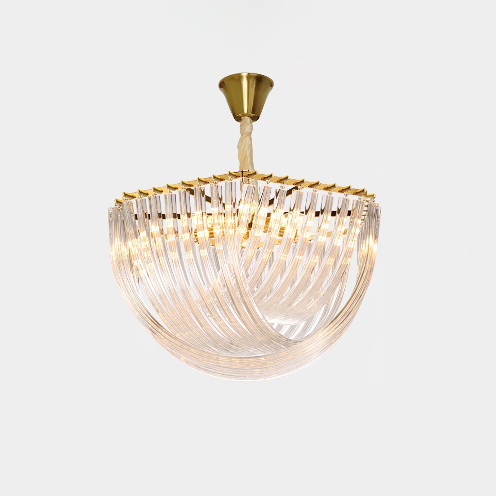 Aurora Chandelier Clear Curved Tiered