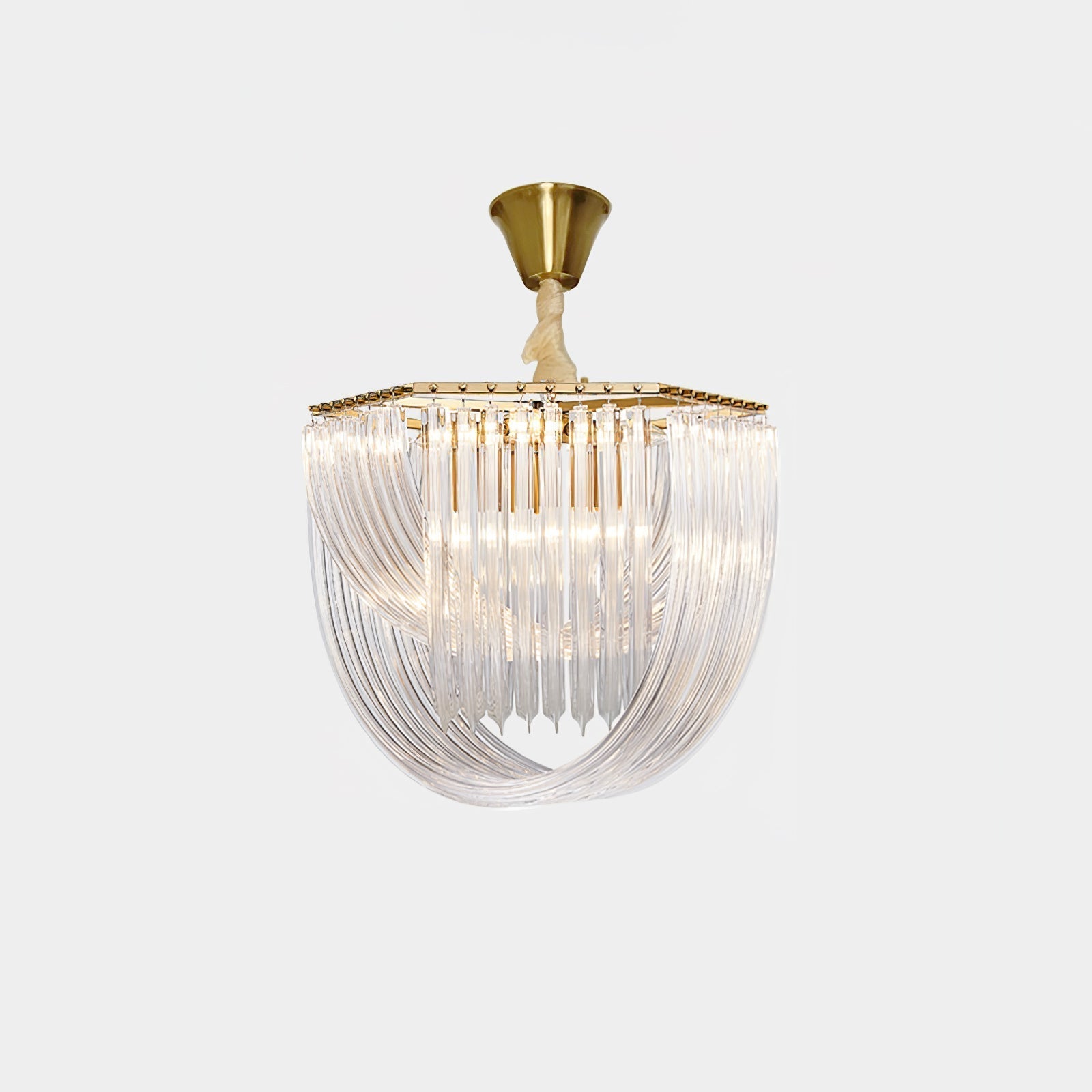 Aurora Chandelier Clear Curved Tiered