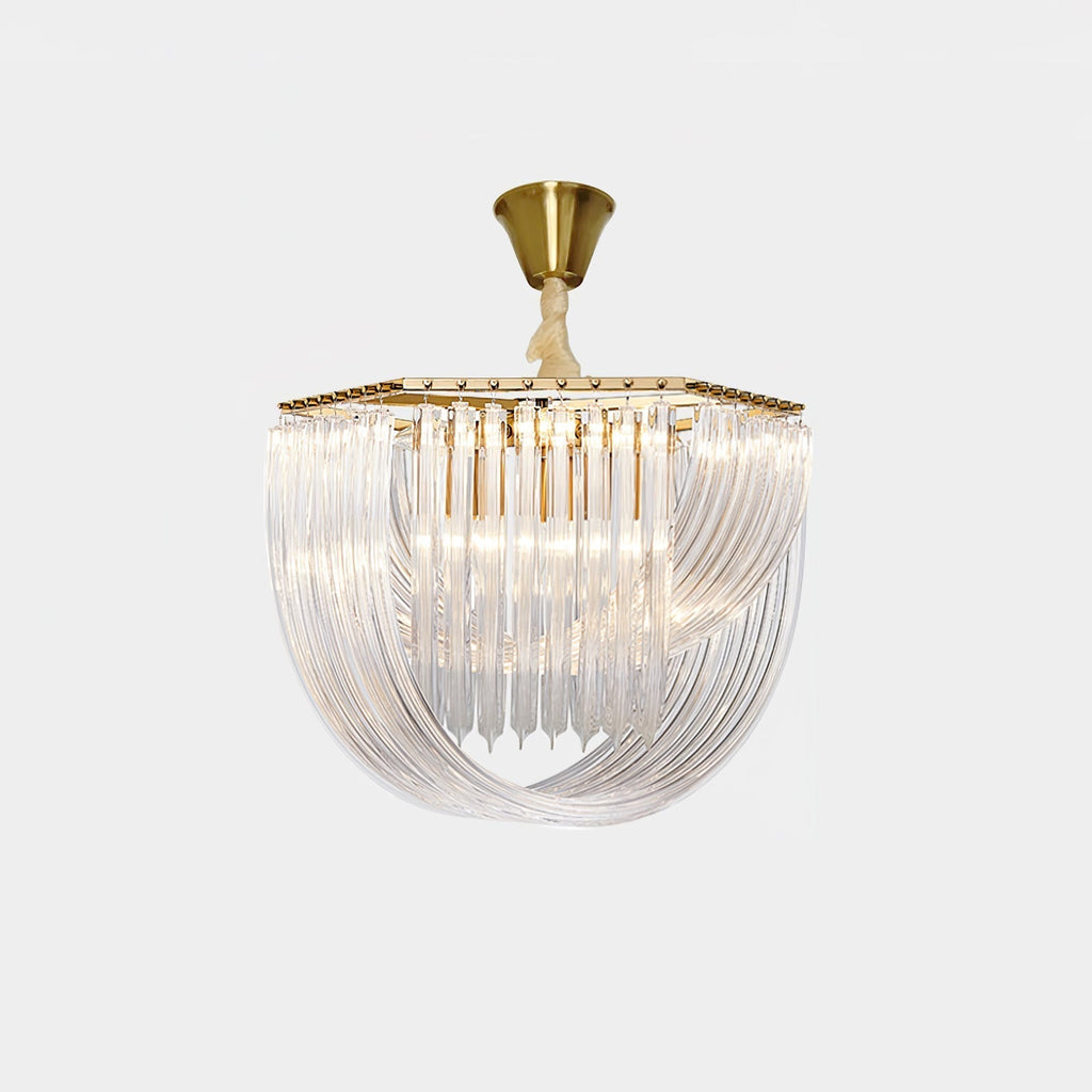 Aurora Chandelier Clear Curved Tiered