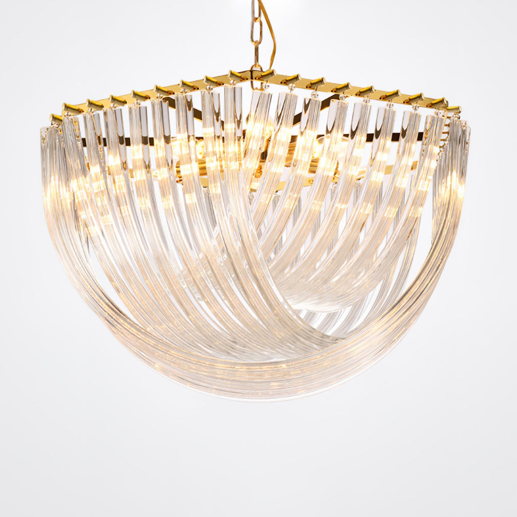Aurora Chandelier Clear Curved Tiered