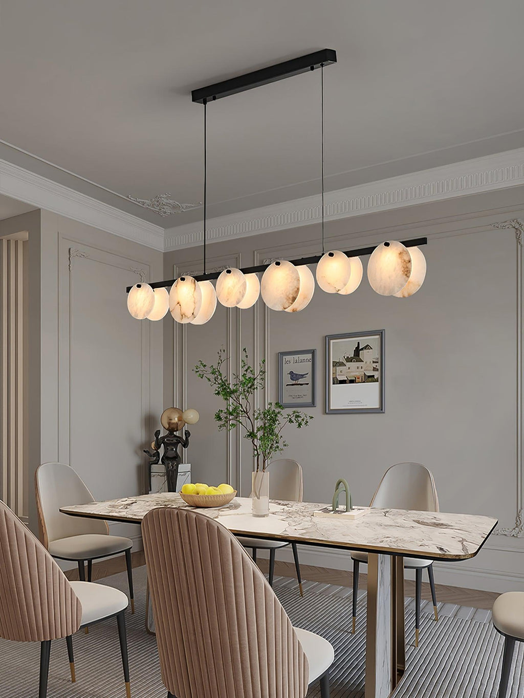 Olirel Linear Alabaster Pendant Light