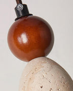 Ritta Triple Sphere Pendant Light Travertine