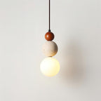 Ritta Triple Sphere Pendant Light Travertine