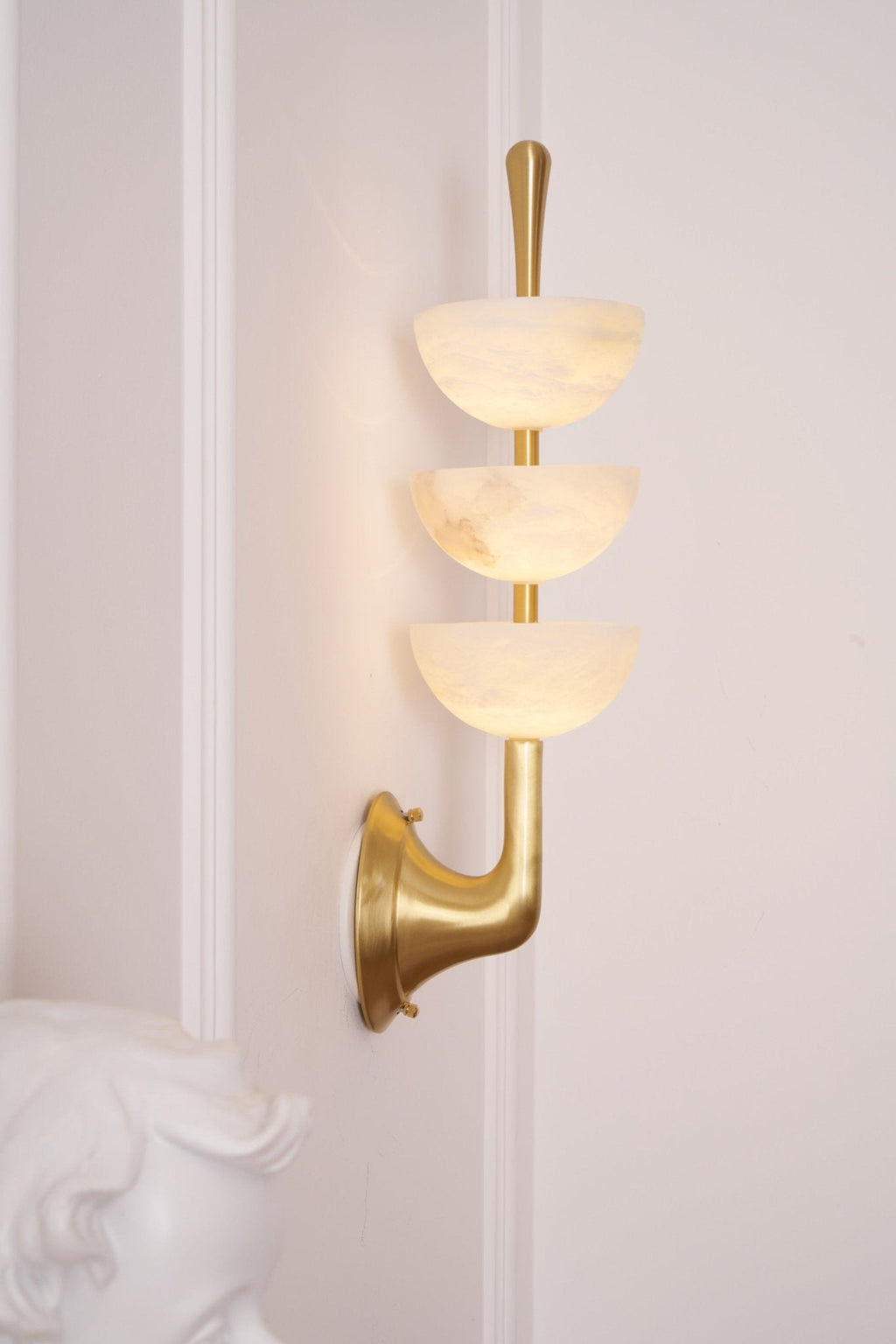Ulmiraris Wall Light Modern in Alabaster - Kingsley Beaumont