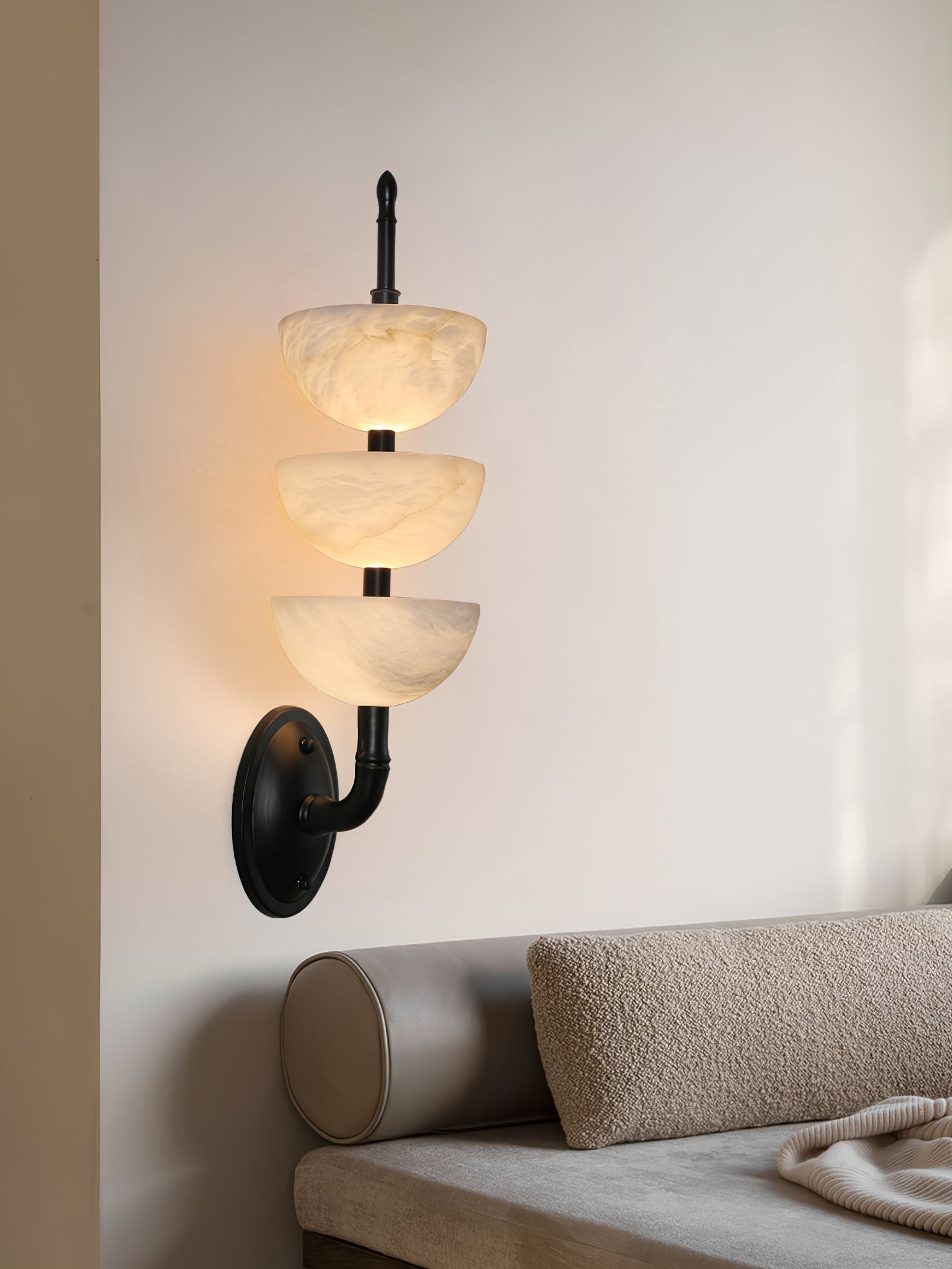 Ulmiraris Wall Light Modern in Alabaster - Kingsley Beaumont