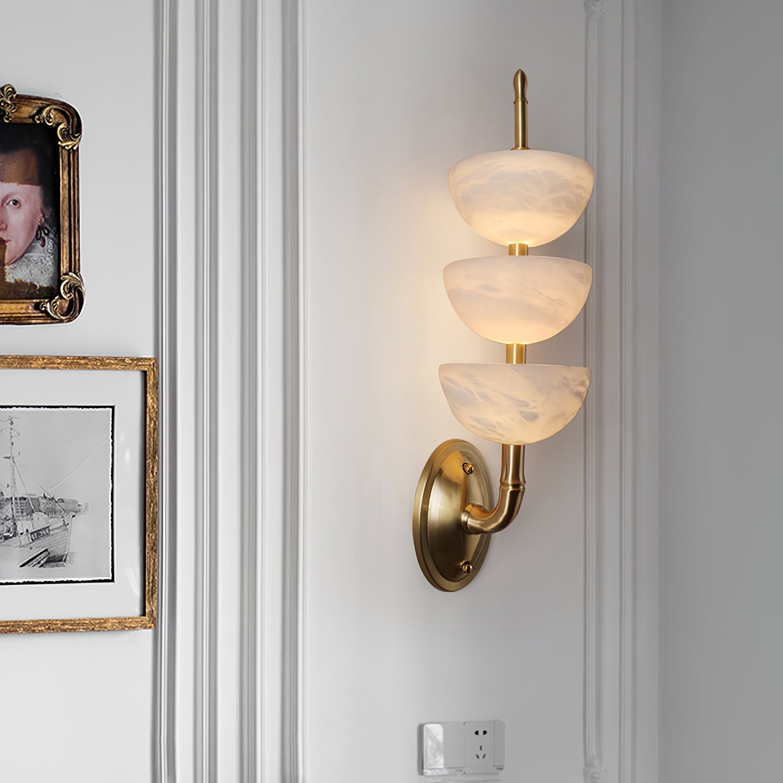 Ulmiraris Wall Light Modern in Alabaster - Kingsley Beaumont
