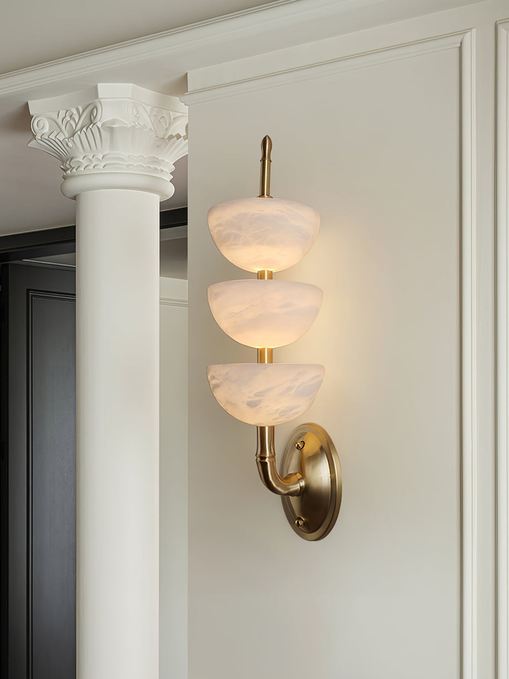 Ulmiraris Wall Light Modern in Alabaster - Kingsley Beaumont