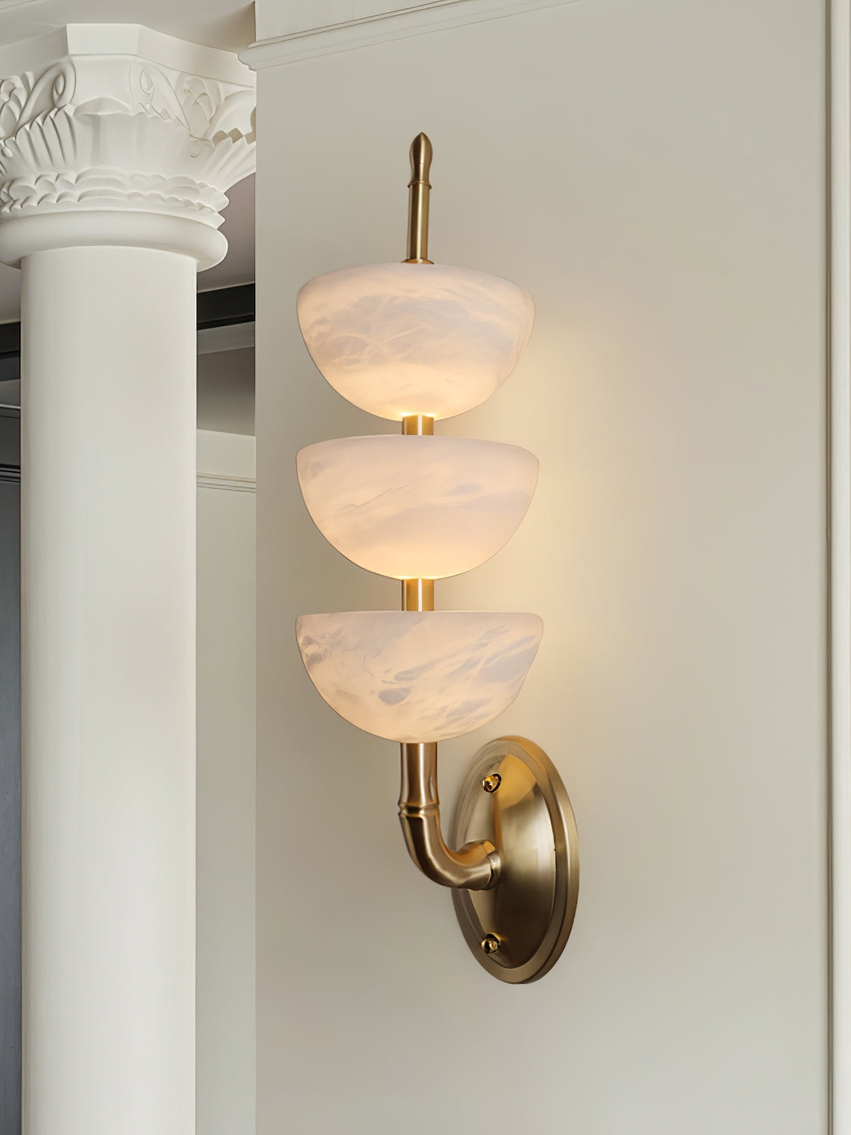 Ulmiraris Wall Light Modern in Alabaster - Kingsley Beaumont