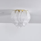 Aurora Ceiling Lamp Murano Petal Hand-Blown Glass Flushmount