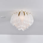 Aurora Ceiling Lamp Murano Petal Hand-Blown Glass Flushmount