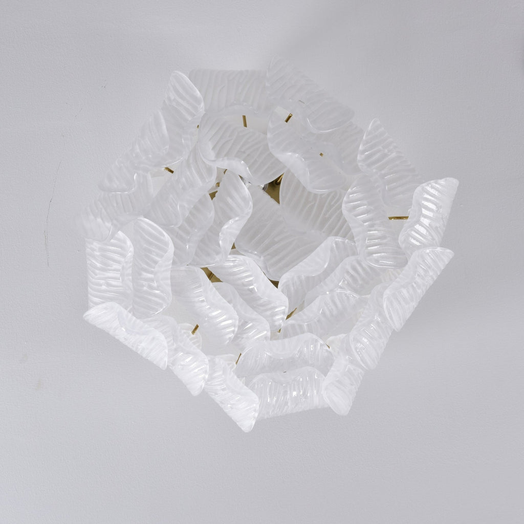 Aurora Ceiling Lamp Murano Petal Hand-Blown Glass Flushmount