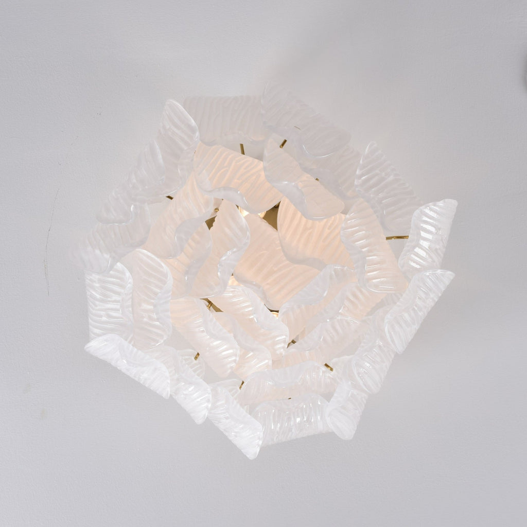 Aurora Ceiling Lamp Murano Petal Hand-Blown Glass Flushmount