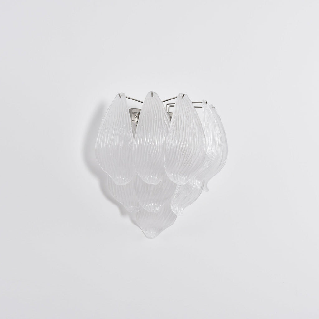 Aurora Wall Lamp Murano Glass Petal Frosted Cascading