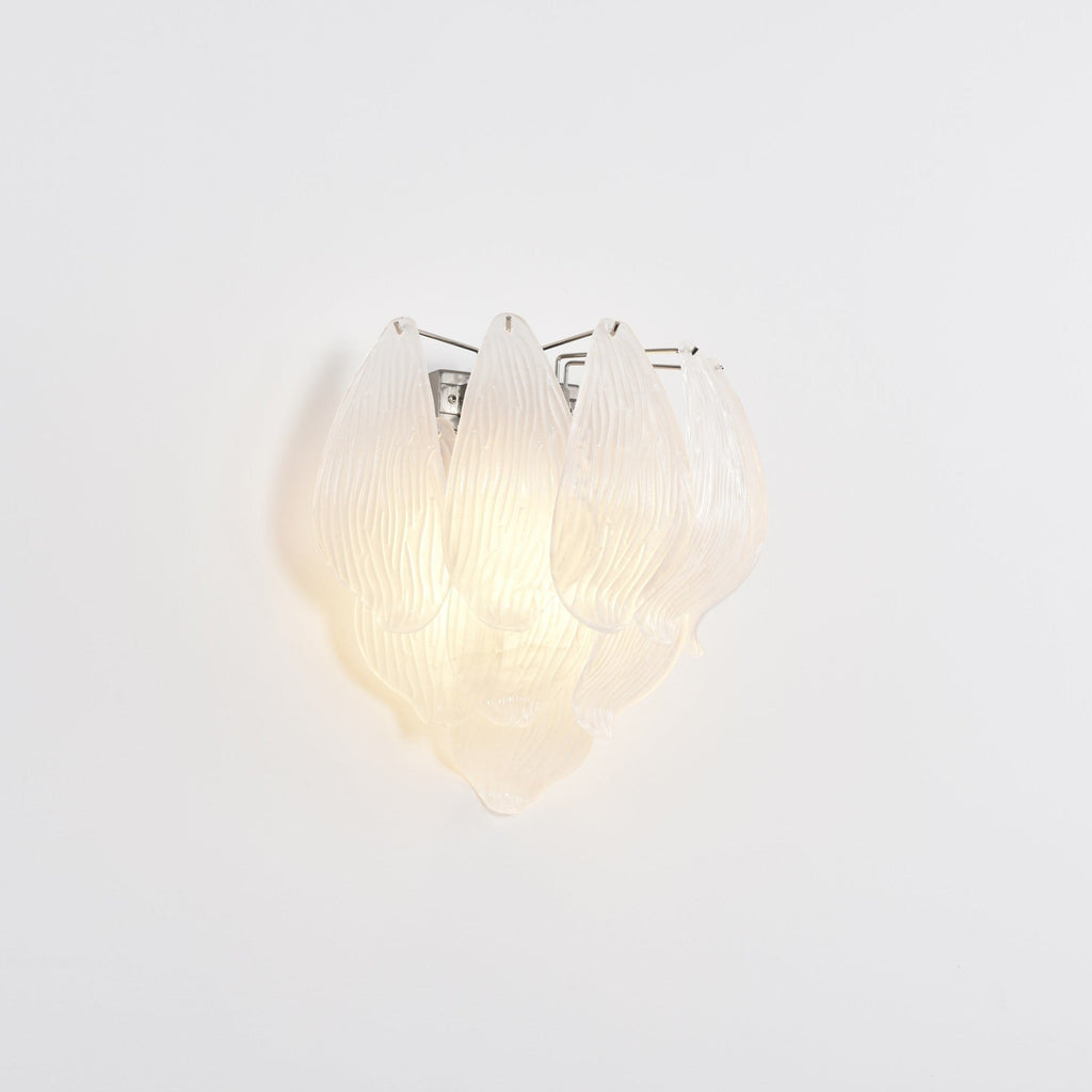 Aurora Wall Lamp Murano Glass Petal Frosted Cascading