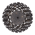 Aurora Chandelier Large Amber Glass Disc Fish Scale Brass