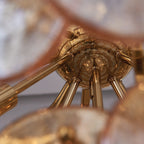 Aurora Chandelier Large Amber Glass Disc Fish Scale Brass