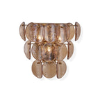 Aurora Wall Lamp Amber Glass Disc Fish Scale Brass