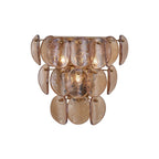 Aurora Wall Lamp Amber Glass Disc Fish Scale Brass
