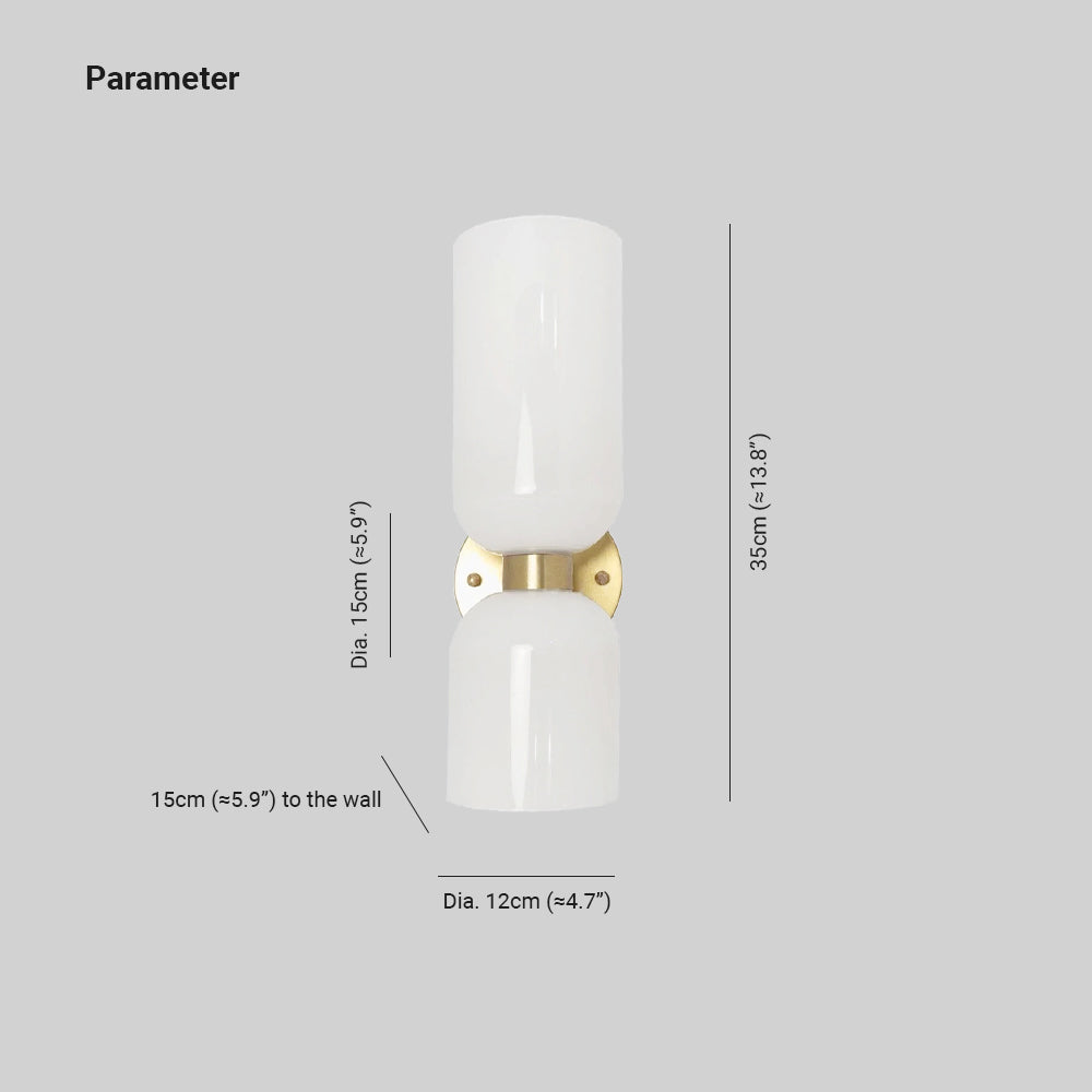 Arisha Wall Lamp Simple Double-head, White/Blue/Gray/Chrome, Bedroom