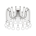 Silva Retro Country LED Spider Chandelier, Black/White