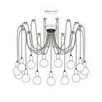 Silva Retro Country LED Spider Chandelier, Black/White