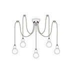 Silva Retro Country LED Spider Chandelier, Black/White