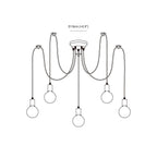 Silva Retro Country LED Spider Chandelier, Black/White