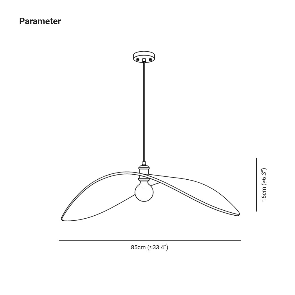 Muto Curved Art Pendant Light, Metal & Wood
