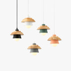 Arisha Modern Metal/Wood Pendant Light, Multi Color