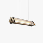 Arisha Industrial Triangle Metal/Glass Pendant Light, Gold