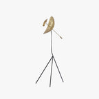 Salgado Floor Lamp Tripod Reflection Postmodern, Metal, Gold, Living Room