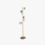 Valentina Floor Lamp Ball Modern, Metal/Ceramic, White/Gold, Living Room