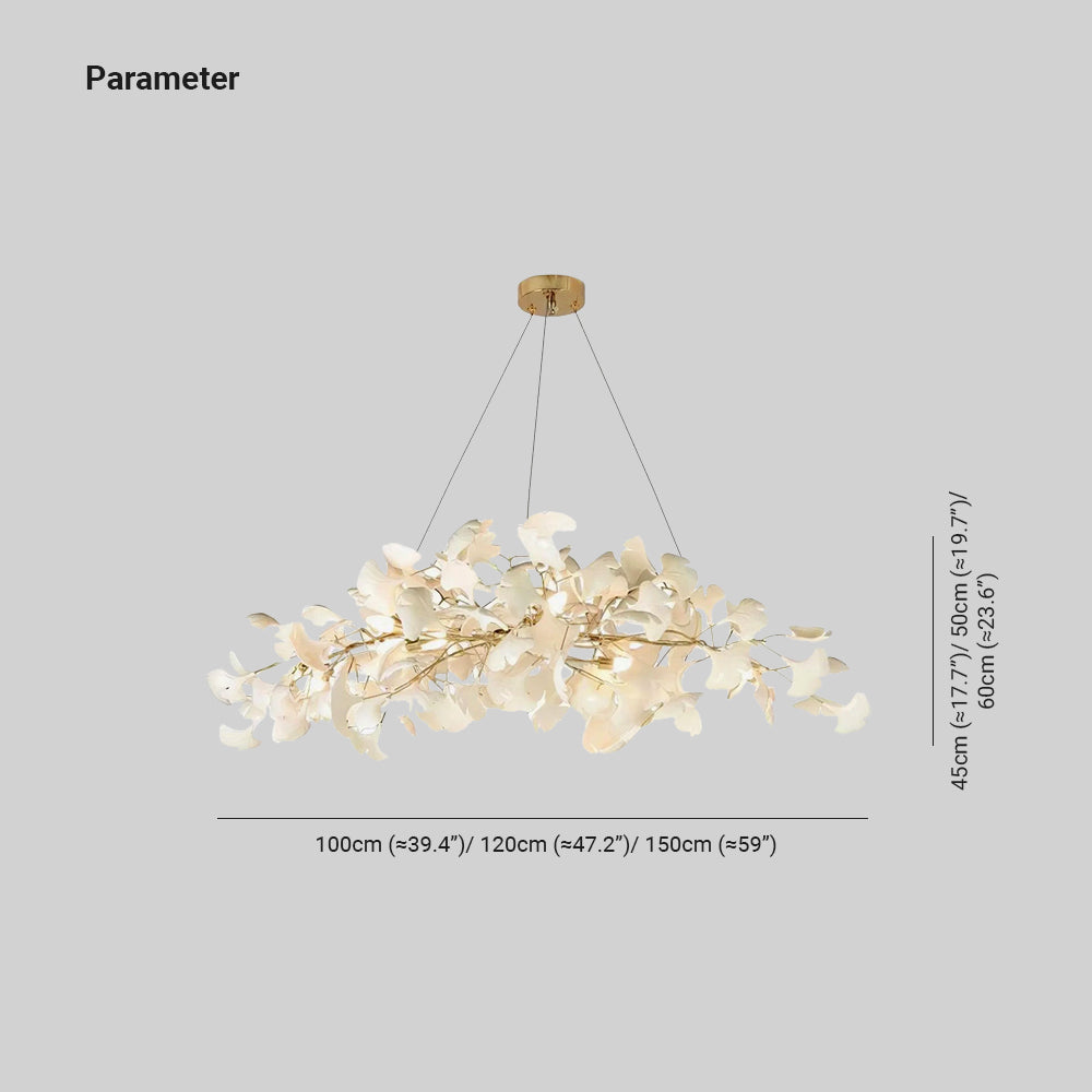Arux Gingko Chandelier Art Deco Bent Downwards