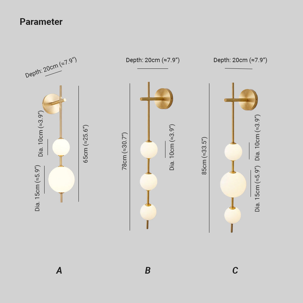 Cerin Vertical Globe Wall Lamp