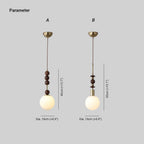 Norn Vintage Globe Pendant Light Wooden Beads