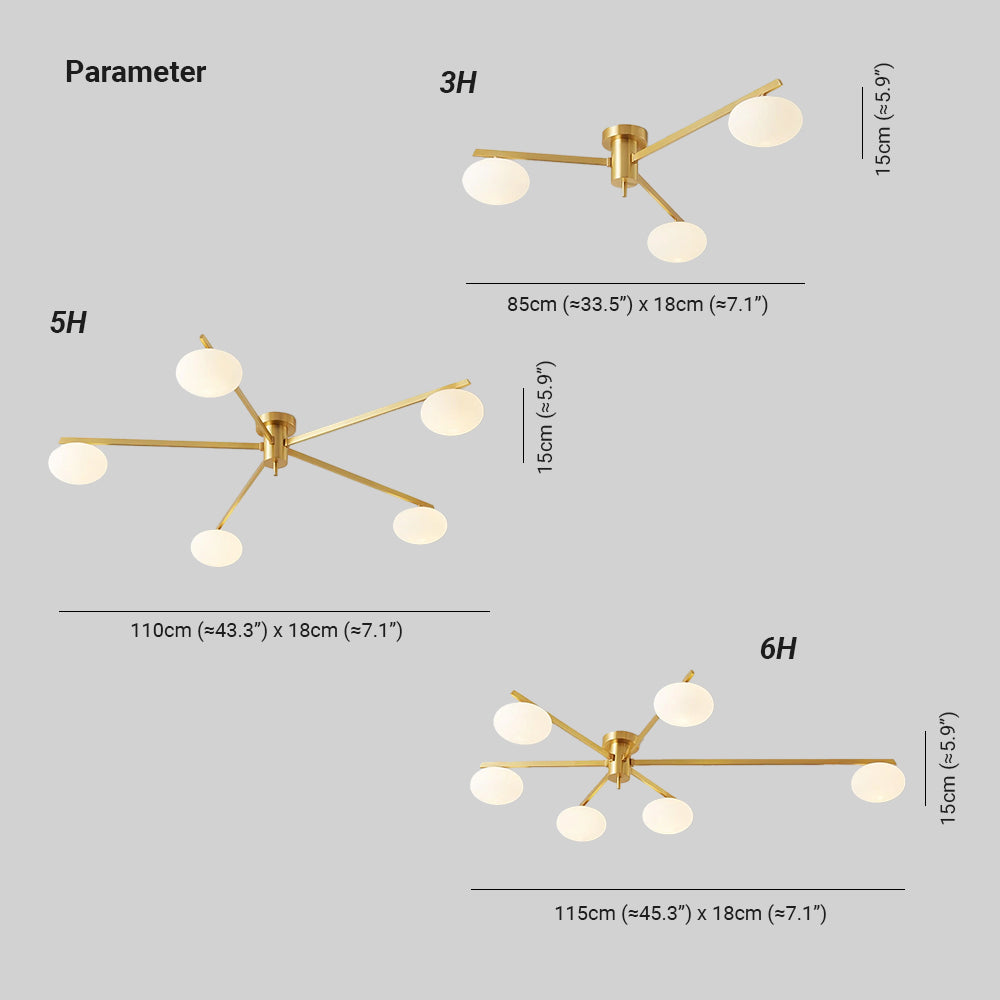 Jania Modern Glass Black Ceiling Light