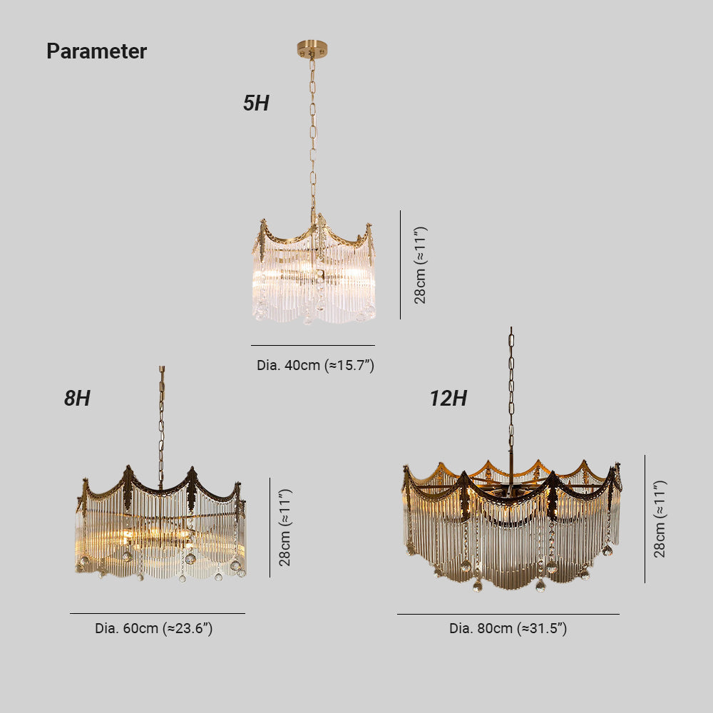 Elias Chandeliers Luxurious Glass Farmhouse