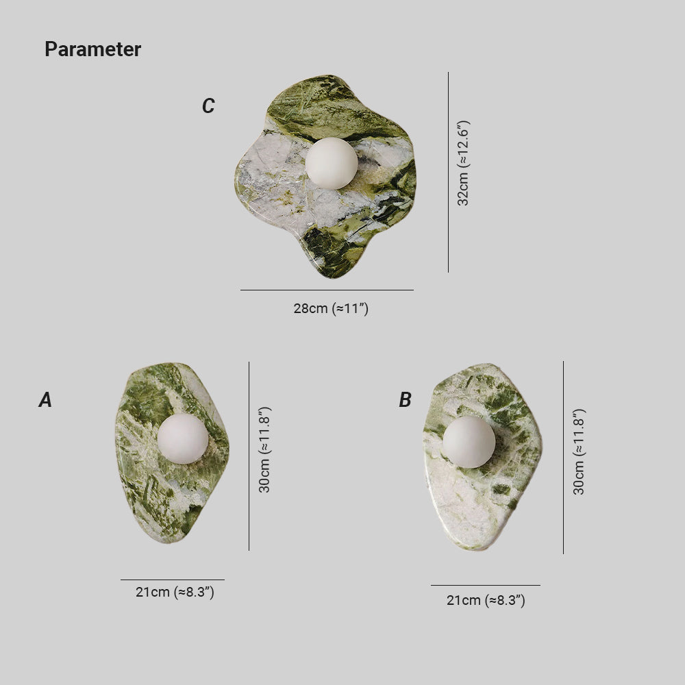 Fyln Green Marble Organic Wall Lamp