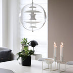 Pendant Lamp Floating Geometric Layers Clear Globe Futuristic Modern