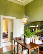 Pendant Lamp Floating Geometric Layers Clear Globe Futuristic Modern