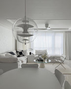 Pendant Lamp Floating Geometric Layers Clear Globe Futuristic Modern