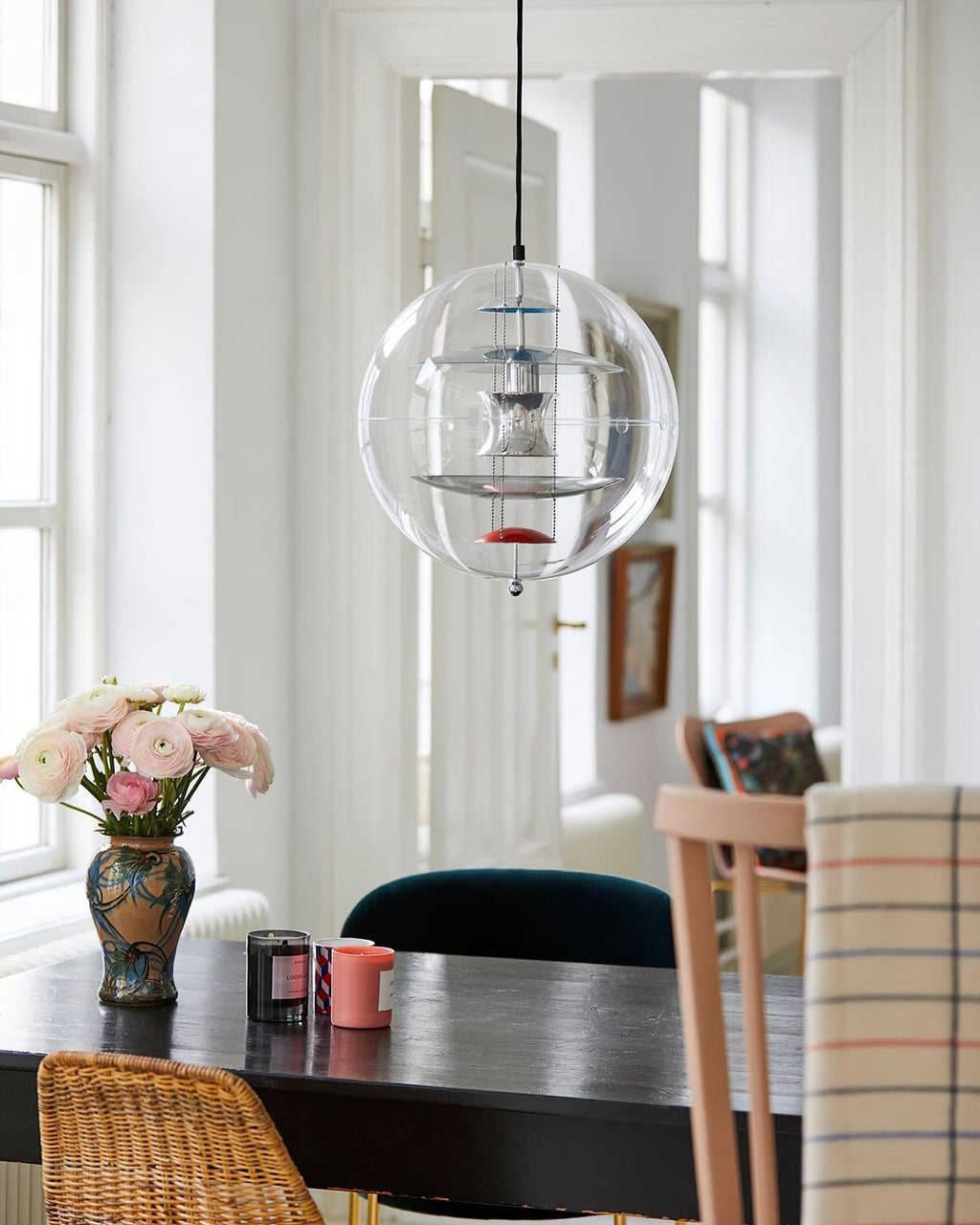 Pendant Lamp Floating Geometric Layers Clear Globe Futuristic Modern